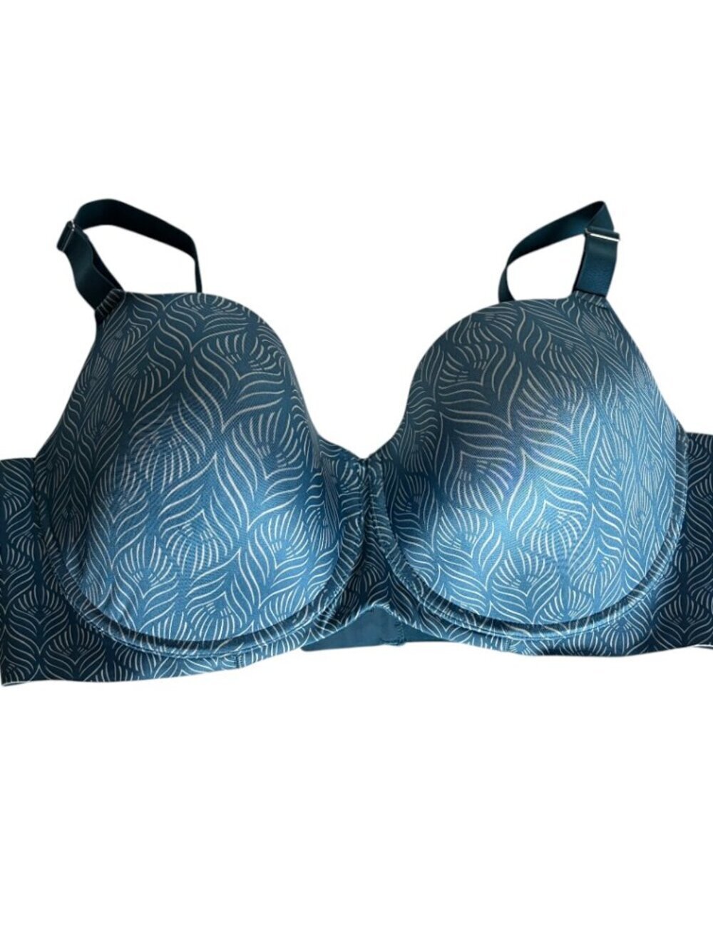 Soma Bra Size 40DD Vanishing Back Balconet Blue Full Coverage Feather Print